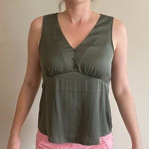 Banana Republic Green Short Sleeve Blouse - SMALL